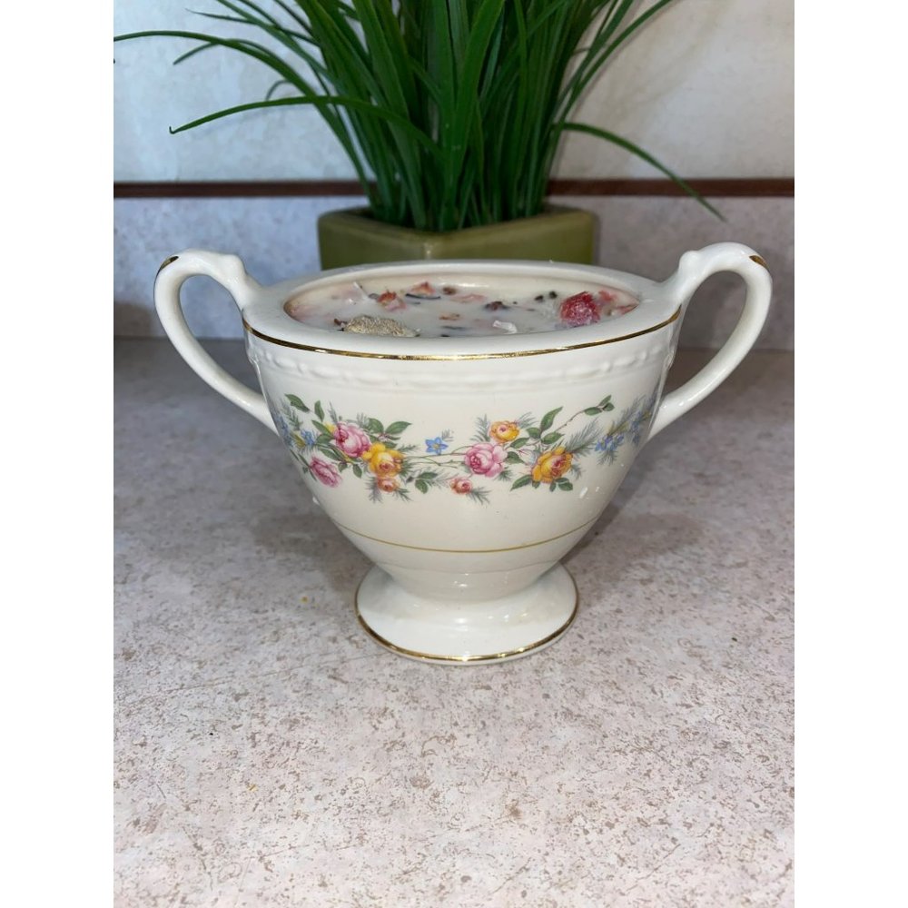 Homer Laughlin Vintage Handmade Candle - Sandalwood Peony Tangerine